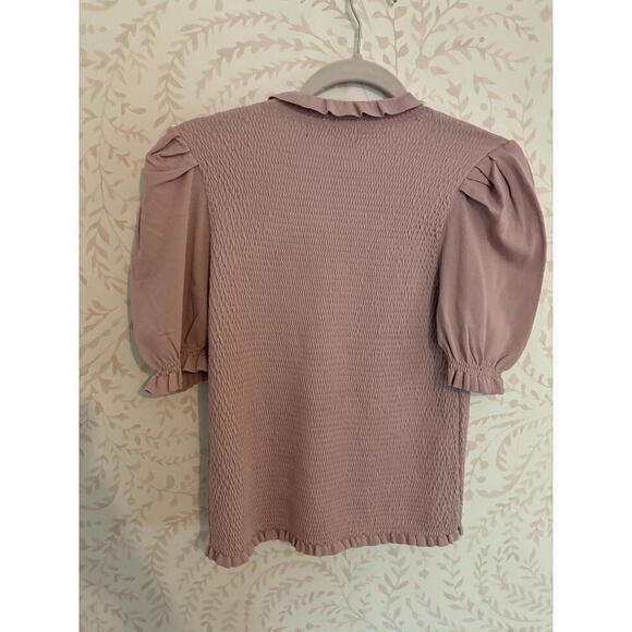 FALL SALE! NWT Catherine Malandrino Puff Sleeve Top - Blush Pink - Picture 5 of 5